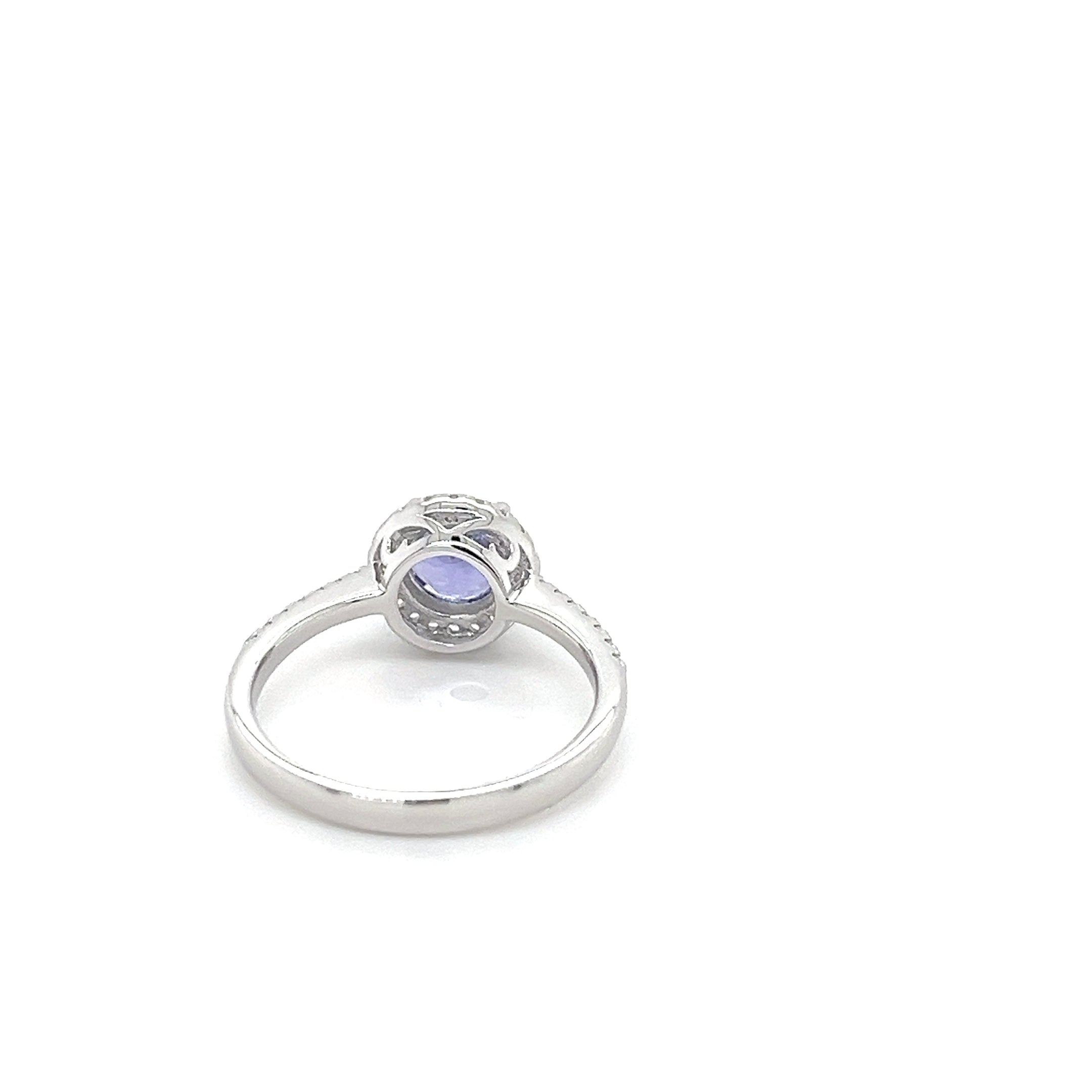 0.935ct Tanzanite Ring | 925 Sterling Silver with Rhodium Plating (PJC4602R)